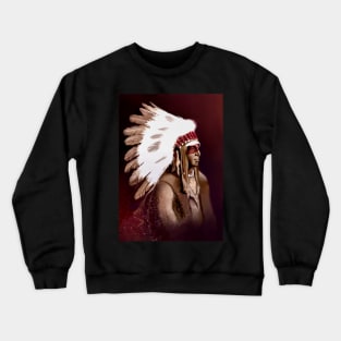 Chief Native Warrior Art | Tribal-Inspired Illustration" Crewneck Sweatshirt